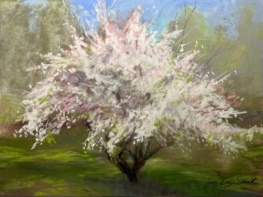 Jeanne Rosier Smith pastel painting of Spring Trees