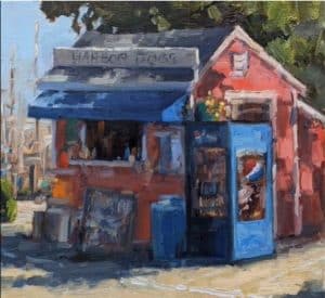 Jonathan McPhillips painting of a seaside take out shack