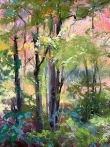 Jeanne Rosier Smith pastel painting of Forrest Trees