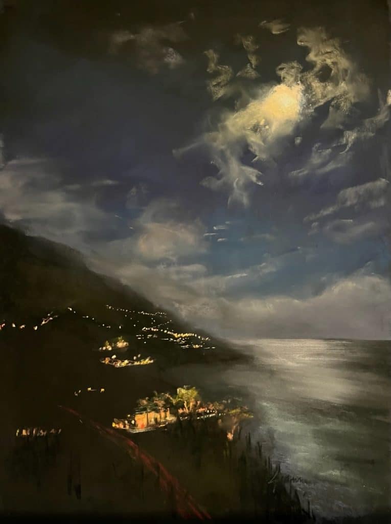 Jeanne Rosier Smith pastel painting of night sky