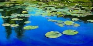 Jeanne Rosier Smith pastel painting of lilypads
