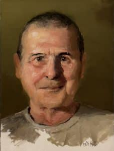 Matt Miller portrait painting of Kenny in oil