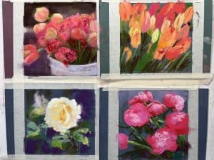 Jeanne Rosier Smith pastel painting demo of flowers