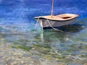 Jeanne Rosier Smith pastel painting of a boat