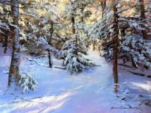 Watercolor painting of snow by Jeanne Rosier Smith