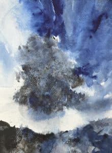 Watercolor of sky and clouds