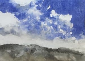 Watercolor sky painting