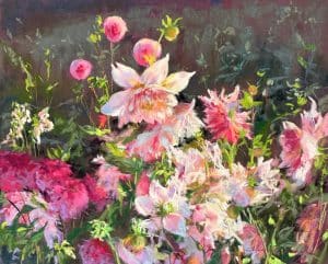 pastel painting of flowers